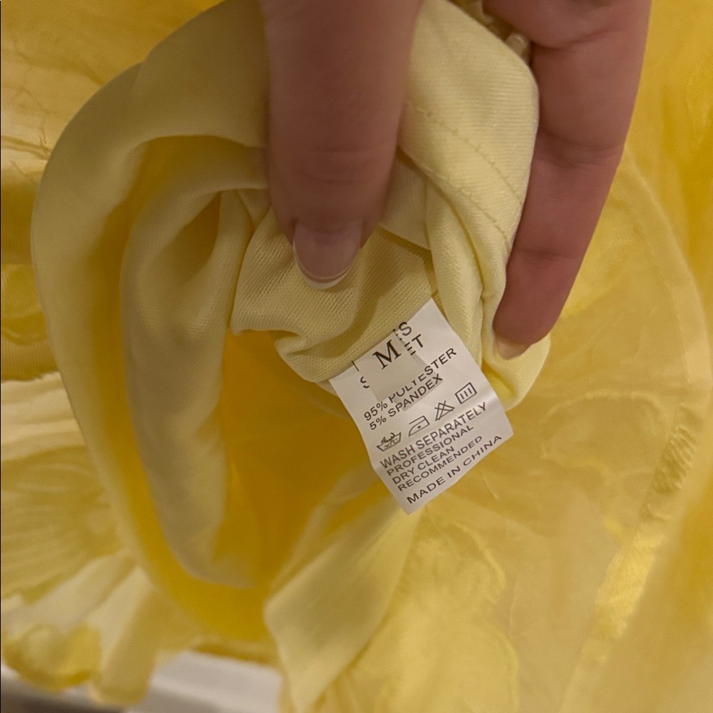 Strapless Yellow Ruffle-Hem Sundress - Picture 2 of 8